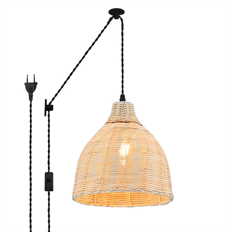 lampe suspendue en osier